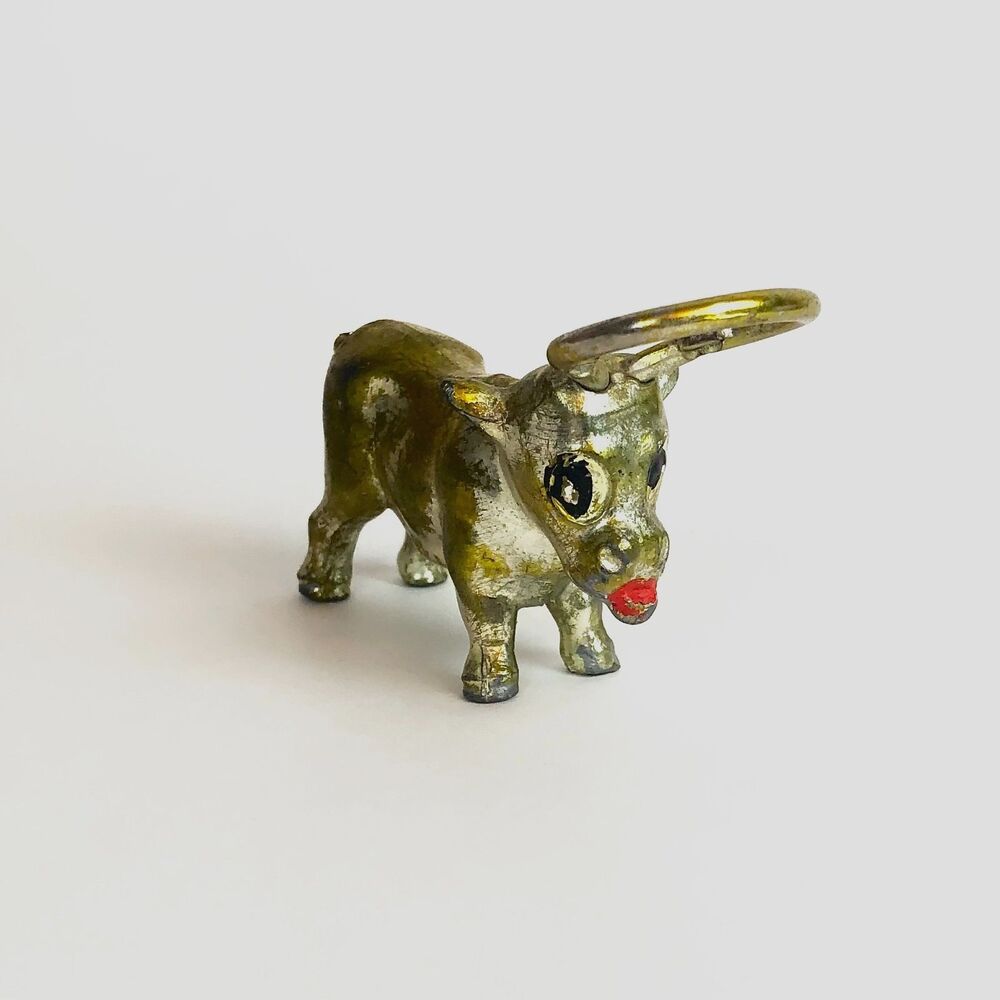 Vintage Bull Bottle Opener MCM Comical Design Metal Barware
